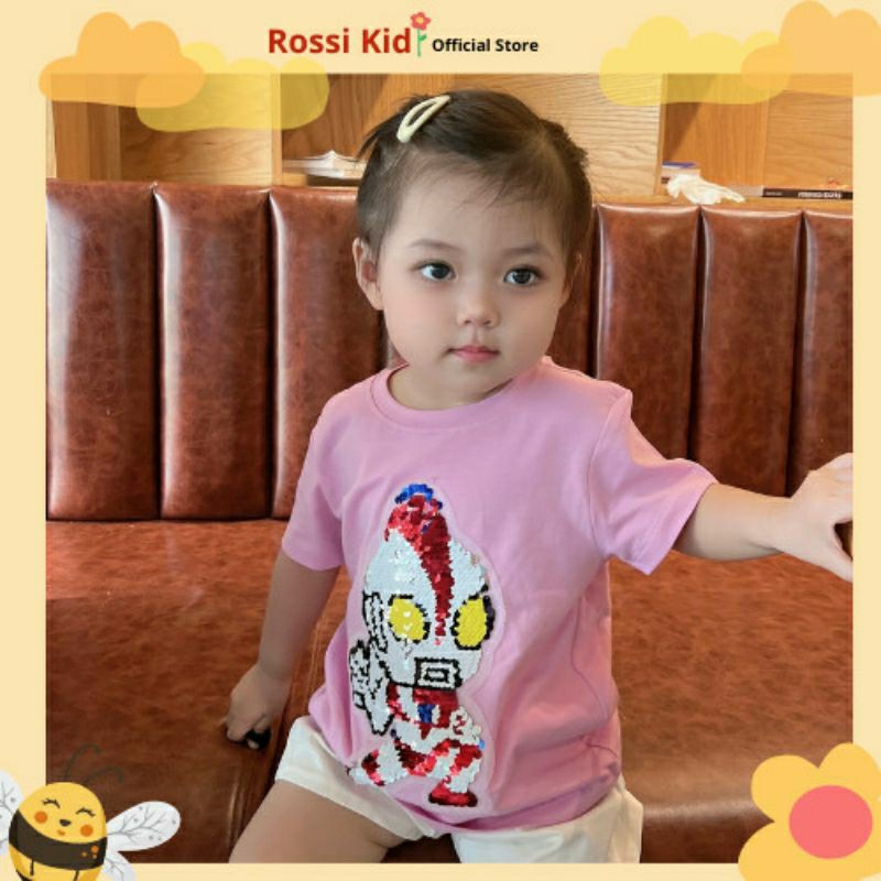 Áo kim sa SIÊU NHÂN thay đổi mầu sắc áo thun vuốt nhẹ đổi hình vải Cotton Mềm thoáng khí size từ 2-10 tuổi