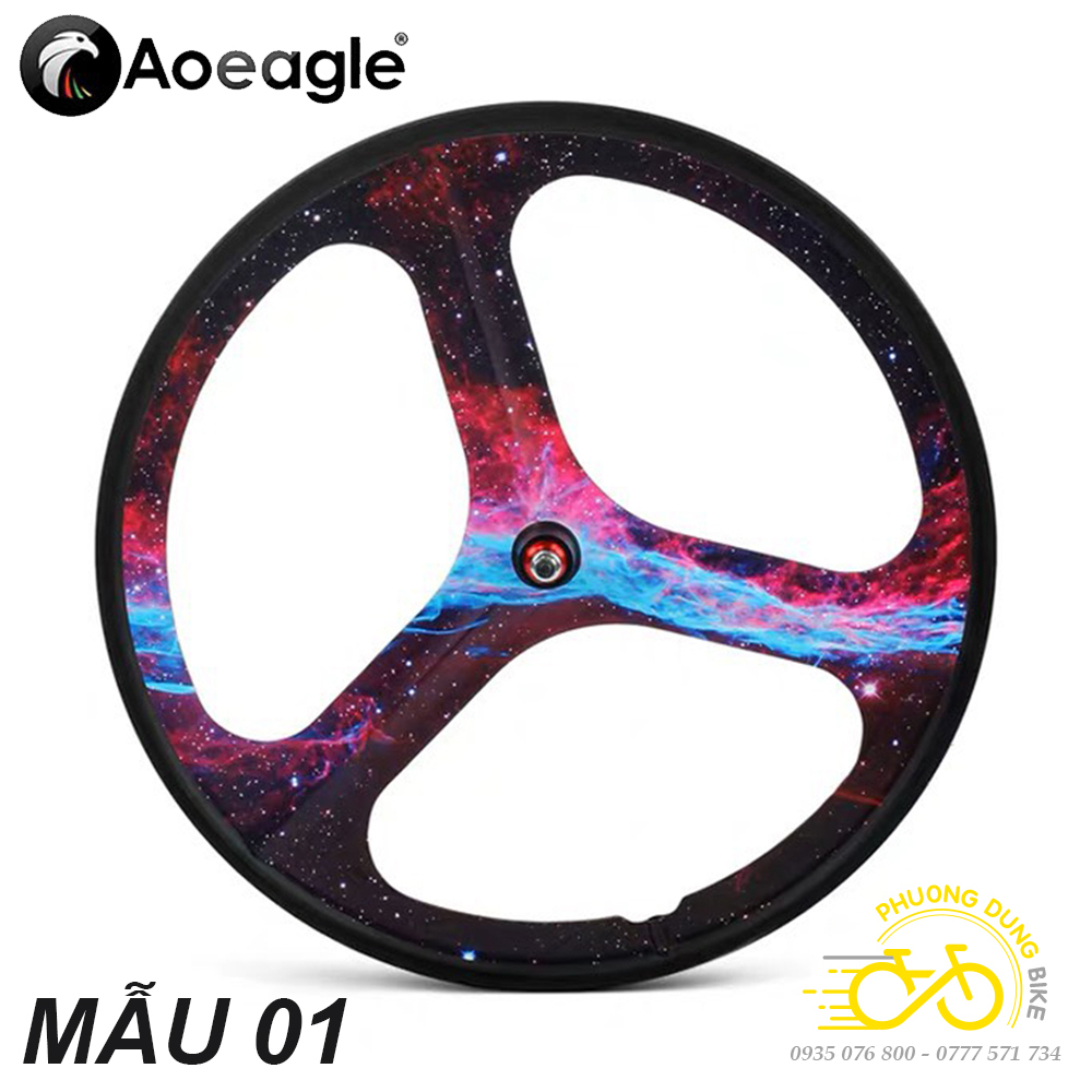 Vành nhôm 3 đao Galaxy xe đạp 700C AOEAGLE cho Fixed Gear, Road
