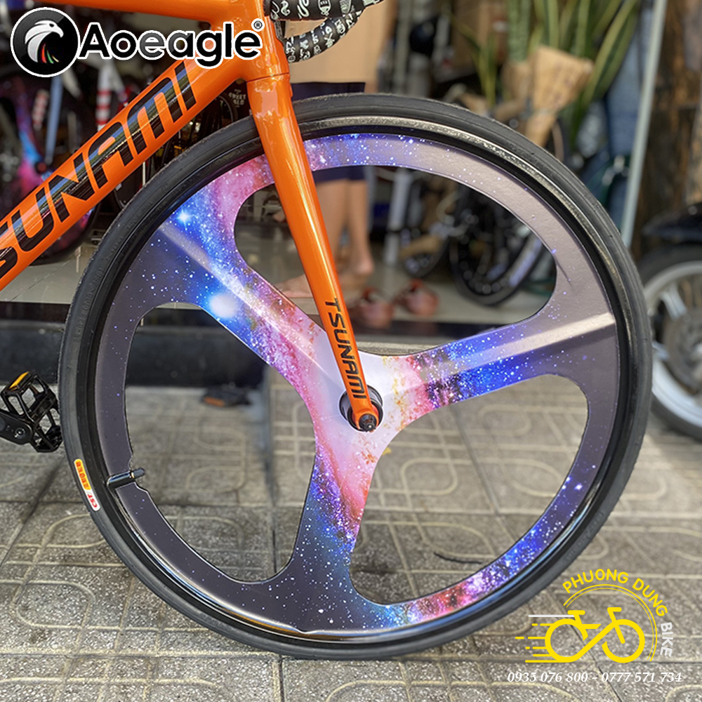 Vành nhôm 3 đao Galaxy xe đạp 700C AOEAGLE cho Fixed Gear, Road