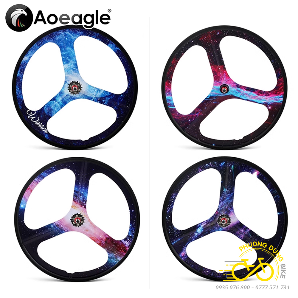 Vành nhôm 3 đao Galaxy xe đạp 700C AOEAGLE cho Fixed Gear, Road