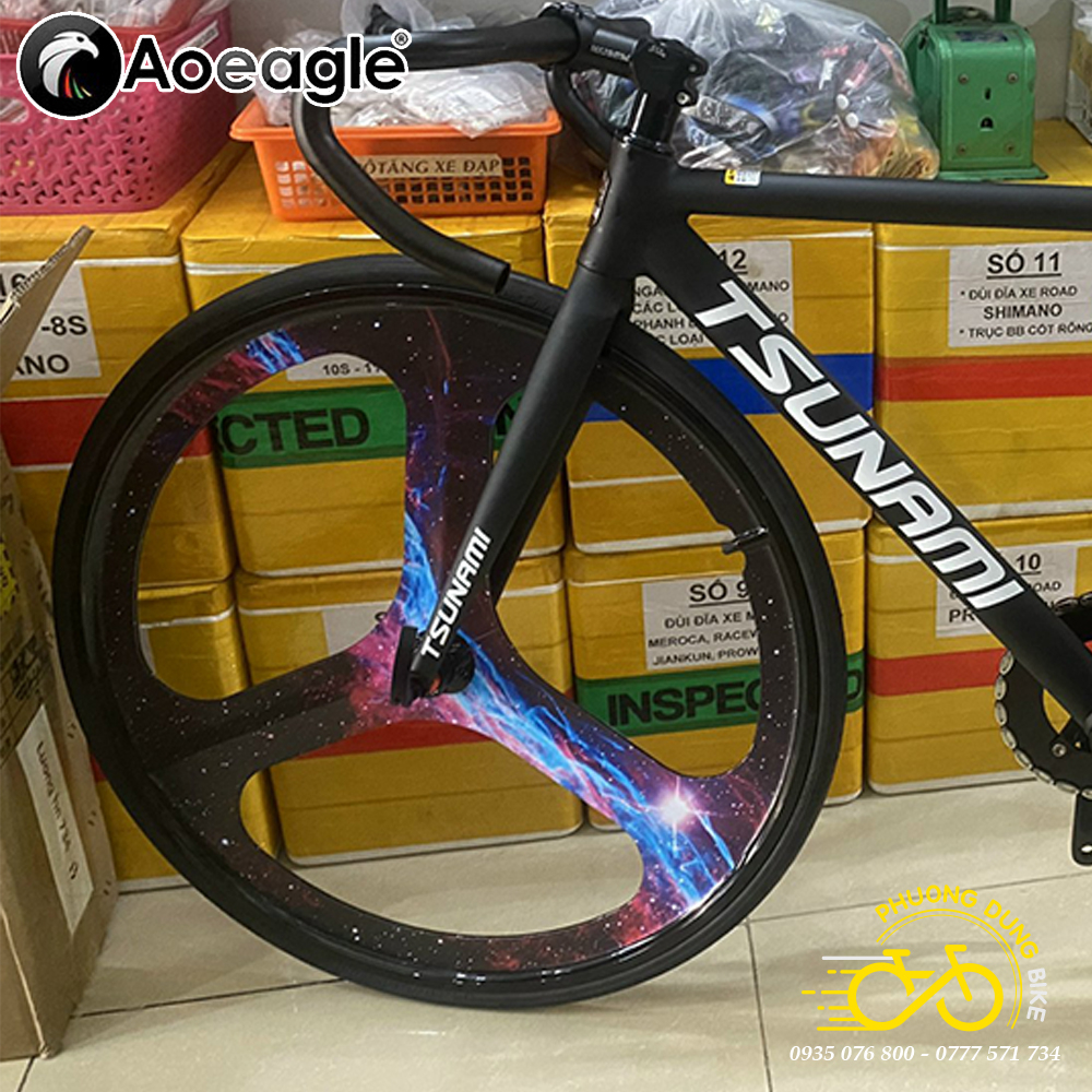 Vành nhôm 3 đao Galaxy xe đạp 700C AOEAGLE cho Fixed Gear, Road