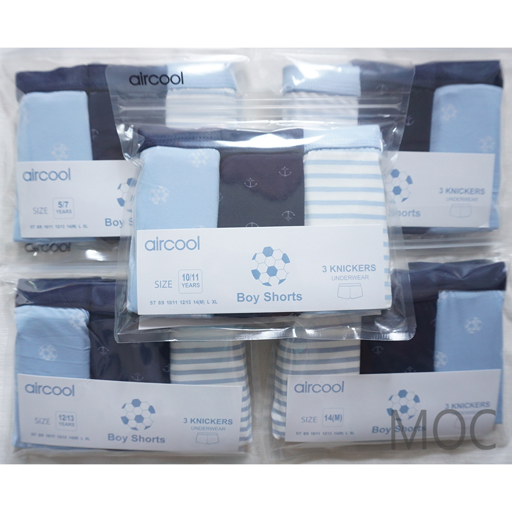 Quần lót bé trai 20-50kg Aircool chính hãng. Quần lót đùi, chip đùi Aircool bé trai size đại, teen. Quần sịp bé trai