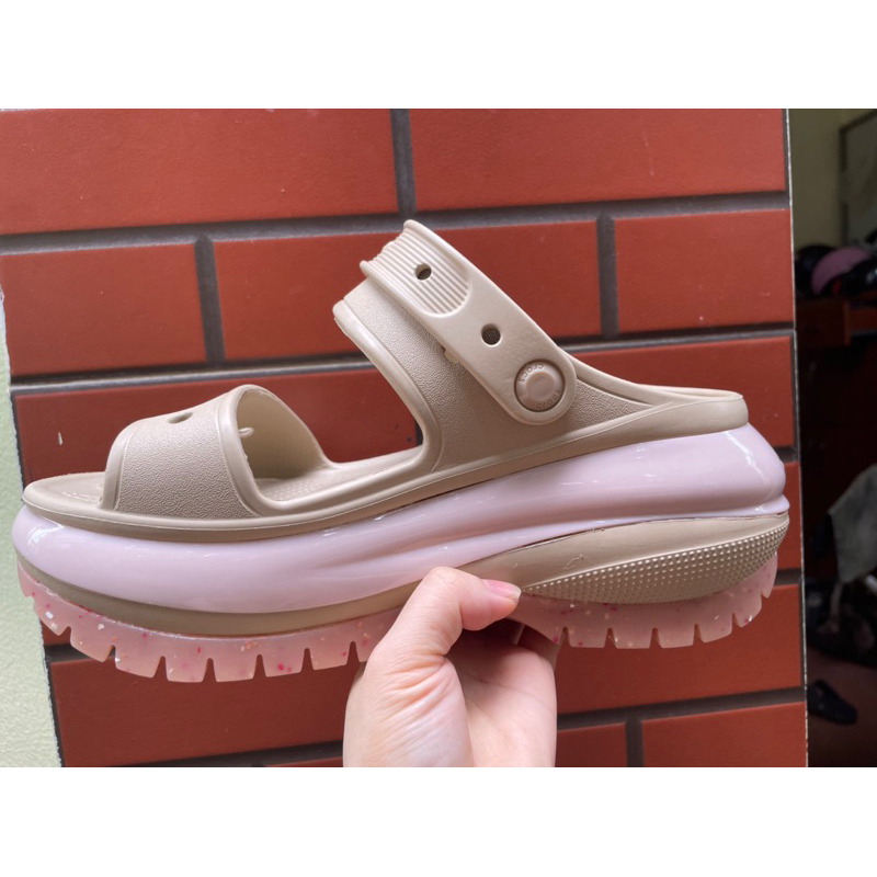 Sandal Crush Cross viền bóng đế răng cưa tặng 10 sticker