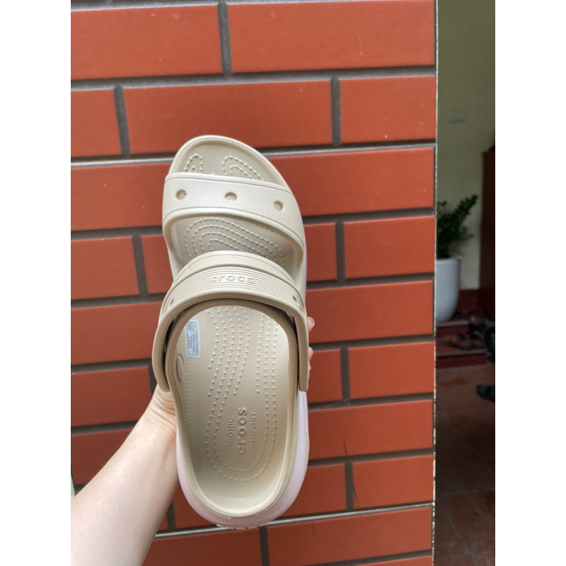 Sandal Crush Cross viền bóng đế răng cưa tặng 10 sticker