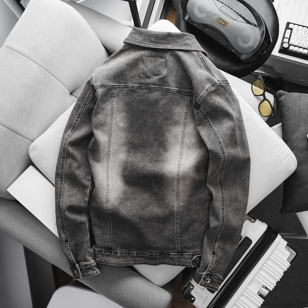 Áo jean nam khoác 4 mùa mưa nắng chất bò cao cấp co giãn hàng xuất cực xịn