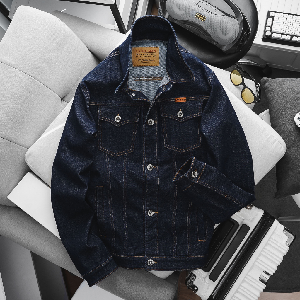 Áo jean nam khoác 4 mùa mưa nắng chất bò cao cấp co giãn hàng xuất cực xịn