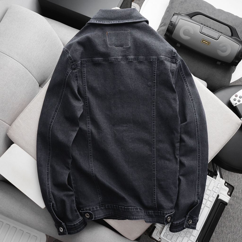 Áo jean nam khoác 4 mùa mưa nắng chất bò cao cấp co giãn hàng xuất cực xịn