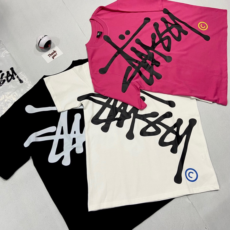 Áo Thun Tee Stussy Nam Nữ 💋 Full Tem Full Tag Đủ Bọc Zip