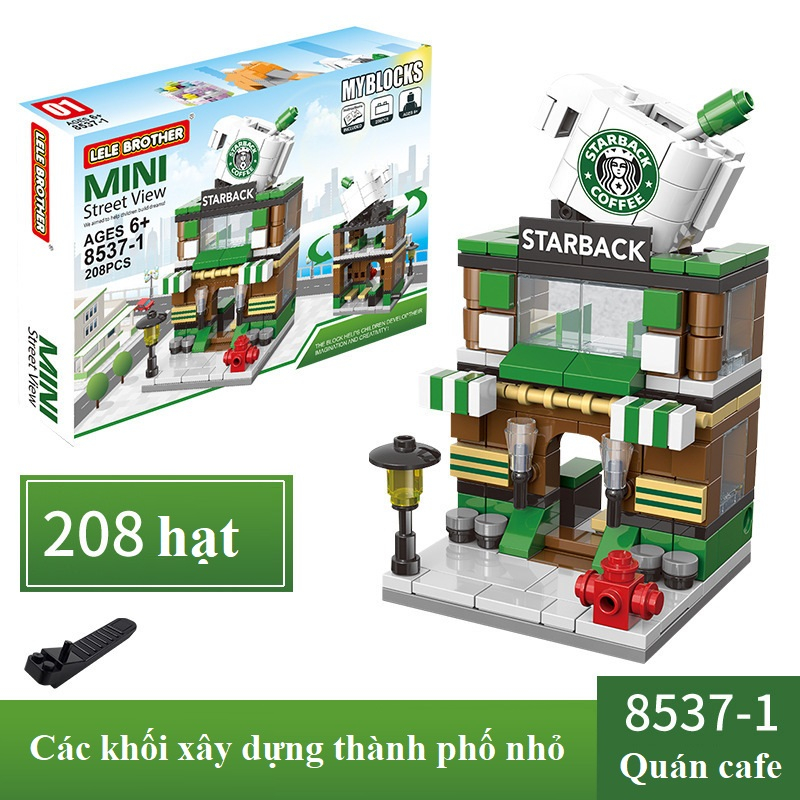 Bộ Đồ Chơi Lắp Ráp Lêgo Cửa Hàng Thương Mại Xe Bán Hàng Rong Đường Phố Mini Nhà Đẹp Mini - Đồ Chơi Lăp Ráp Thông Minh