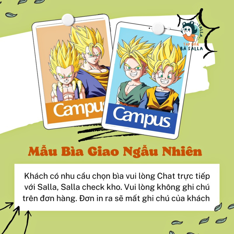 Lốc 5 Quyển Vở học sinh 4 ô ly Campus Dragon Ball Z - Super Sayan