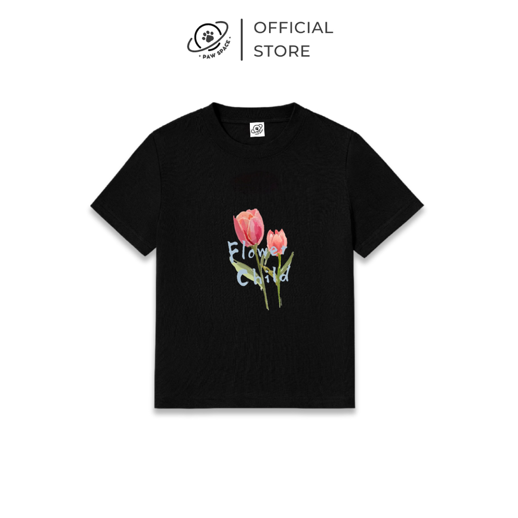 Áo Thun Nữ Baby Tee PAWSPACE FLOWER CHILD Form Fit 100% Cotton thoáng mát - BBT005