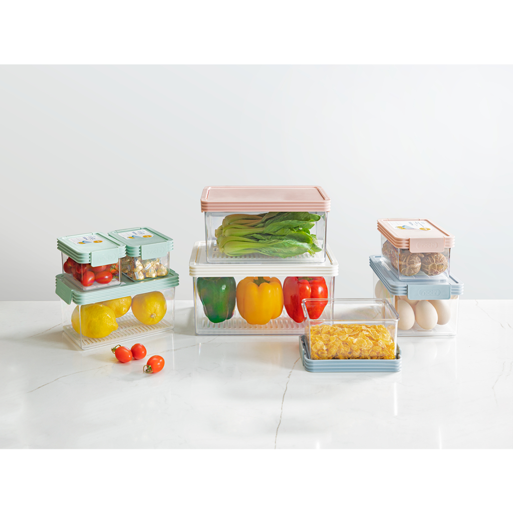 Bộ 3 hộp thực phẩm Tritan Hokkaido, thiết kế vỉ ráo nước bảo quản thực phẩm tốt, chống đông đá & dập thực phẩm