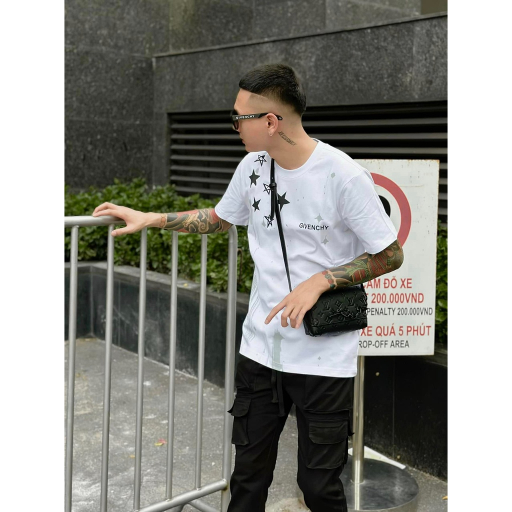 Áo Phông Nam Nữ Siêu Cấp Given.chy In Họa Tiết Sao Chất Liệu Cotton Co Giãn Hai Chiều, Áo Thun Nam Nữ Mẫu Mới 2023