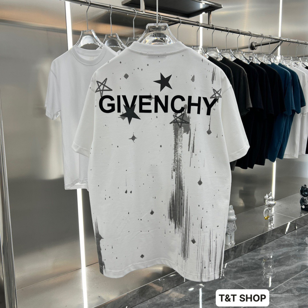 Áo Phông Nam Nữ Siêu Cấp Given.chy In Họa Tiết Sao Chất Liệu Cotton Co Giãn Hai Chiều, Áo Thun Nam Nữ Mẫu Mới 2023
