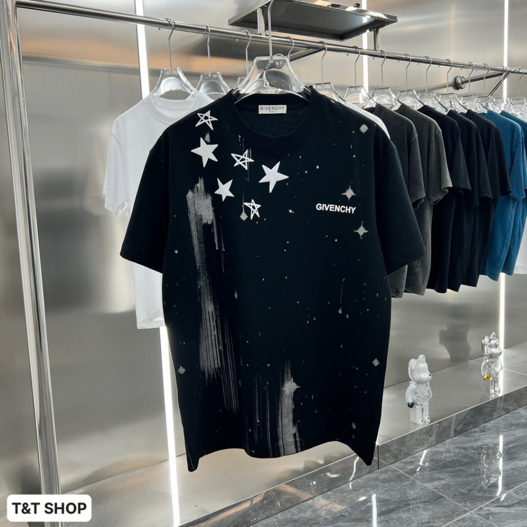 Áo Phông Nam Nữ Siêu Cấp Given.chy In Họa Tiết Sao Chất Liệu Cotton Co Giãn Hai Chiều, Áo Thun Nam Nữ Mẫu Mới 2023