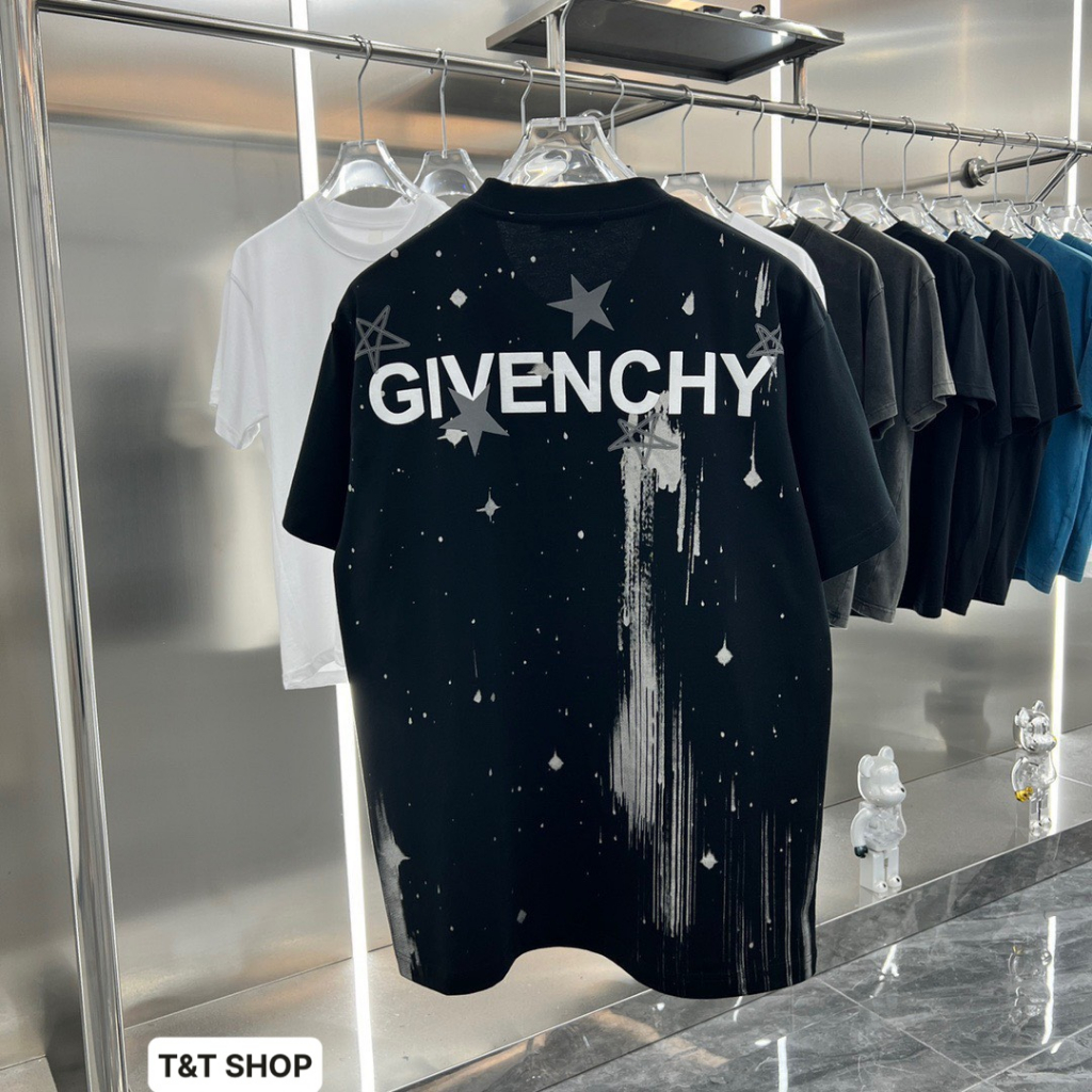 Áo Phông Nam Nữ Siêu Cấp Given.chy In Họa Tiết Sao Chất Liệu Cotton Co Giãn Hai Chiều, Áo Thun Nam Nữ Mẫu Mới 2023