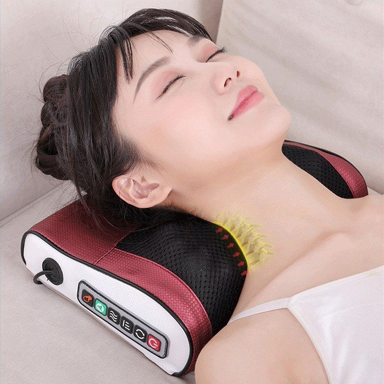 Gối massage cổ vai gáy, máy massage, gối massage hồng ngoại hỗ trợ mát xa vùng cổ,vai gáy hiệu quả 16 bi cao cấp
