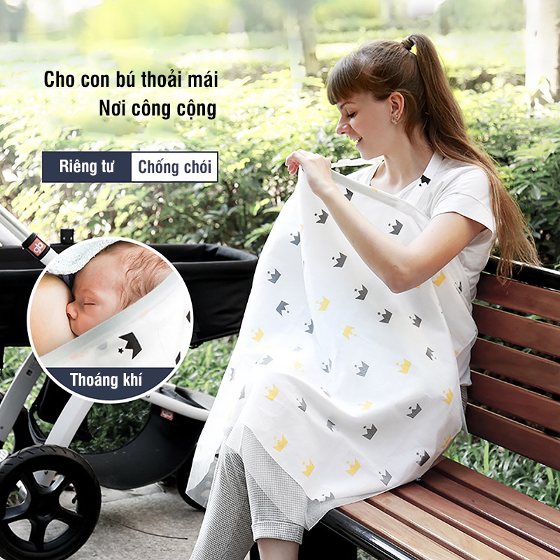 Khăn Choàng Che Cho Con Bú 2 Lớp