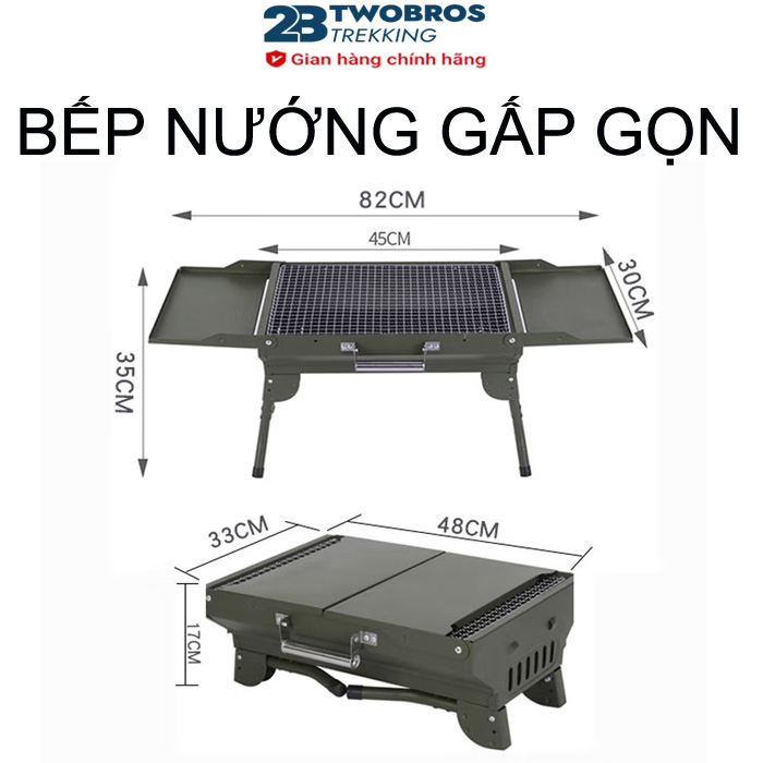 Bếp Nướng Than Hoa BBQ, Bếp Nướng Gấp Gọn chắc chắn, bền đẹp, mang đi du lịch, cắm trại dã ngoại ngoài trời tiện lợi