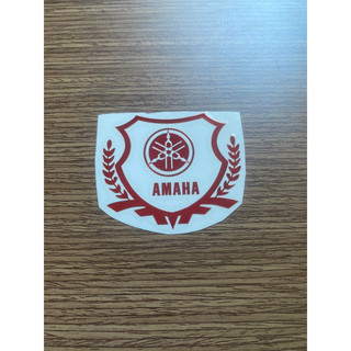 Tem Logo Yamaha nhôm màu đỏ_Decal