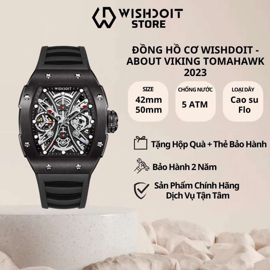 Đồng Hồ Nam WISHDOIT VIKING TOMAHAWK-BLACK WATCH Chính Hãng