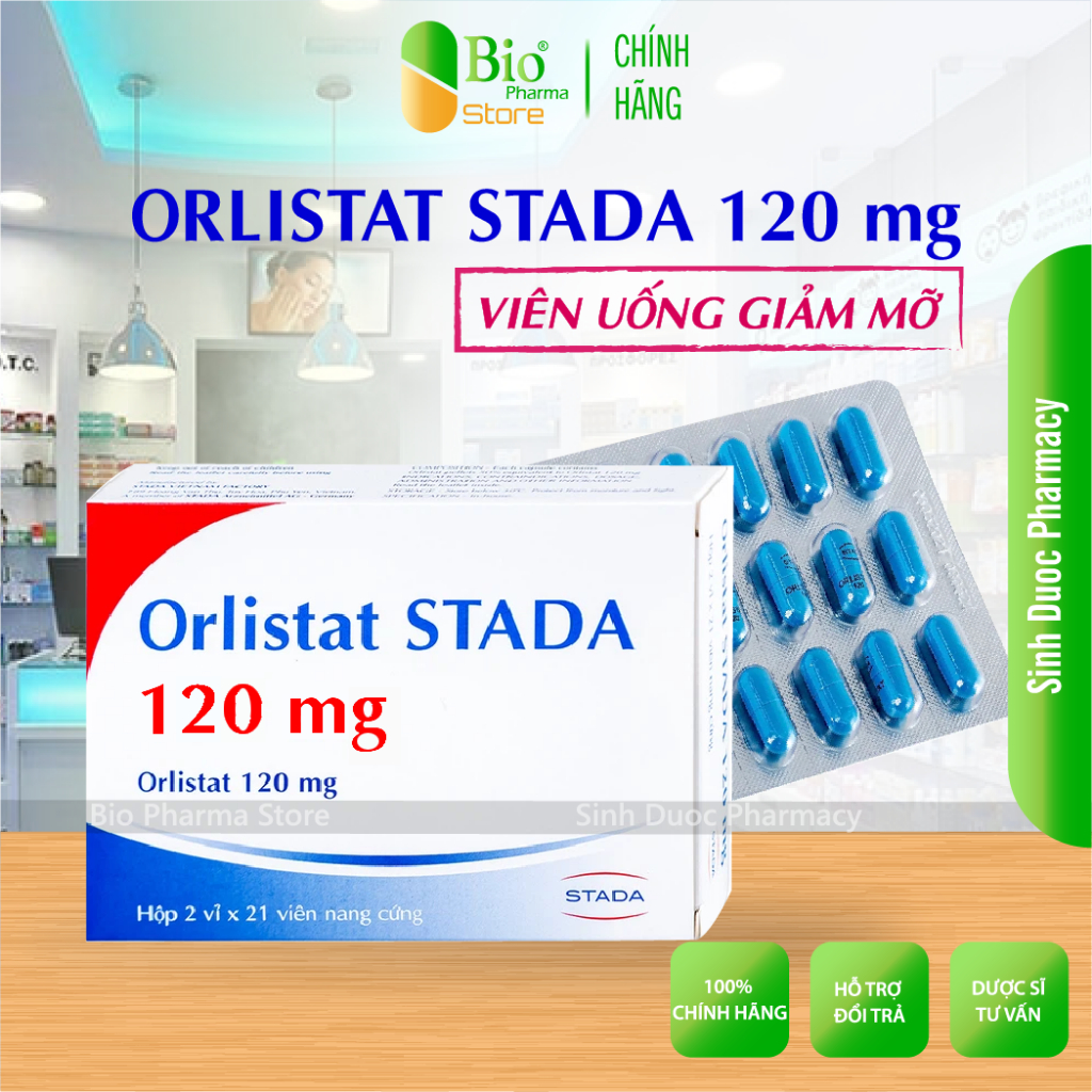 Viên uống giảm cân Orlistat STADA 120mg - Hỗ trợ giảm cân, thải mỡ an toàn