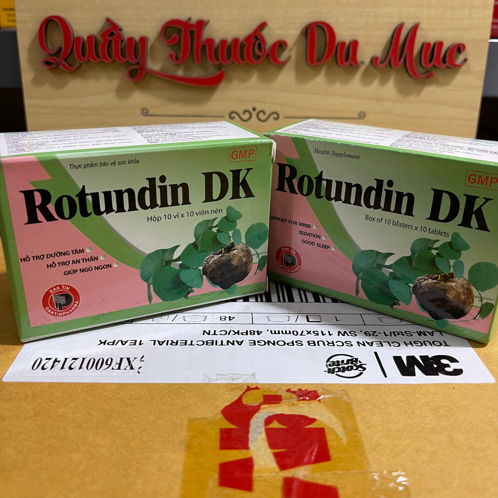 Viên ngủ ngon ROTUNDIN DK hộp 100 viên nang - Cho giấc ngủ sâu, hết lo âu căng thẳng, DƯỠNG TÂM, AN THẦN.