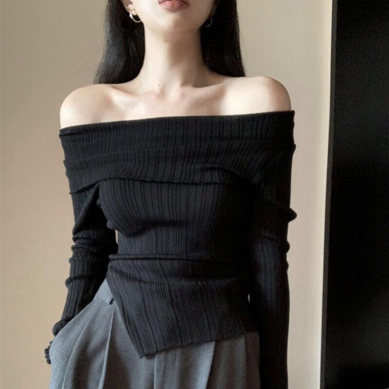 Áo thun body trễ vai tay dài Quảng Châu