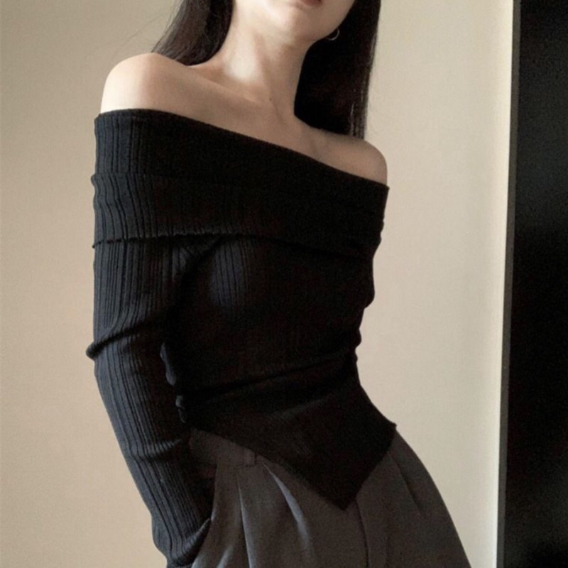 Áo thun body trễ vai tay dài Quảng Châu