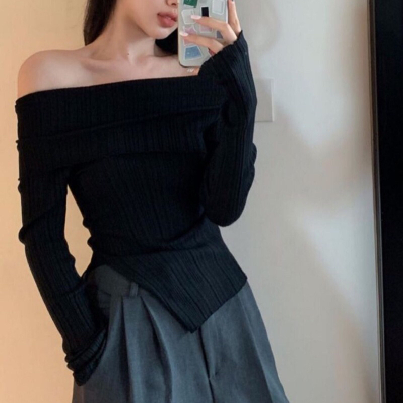 Áo thun body trễ vai tay dài Quảng Châu