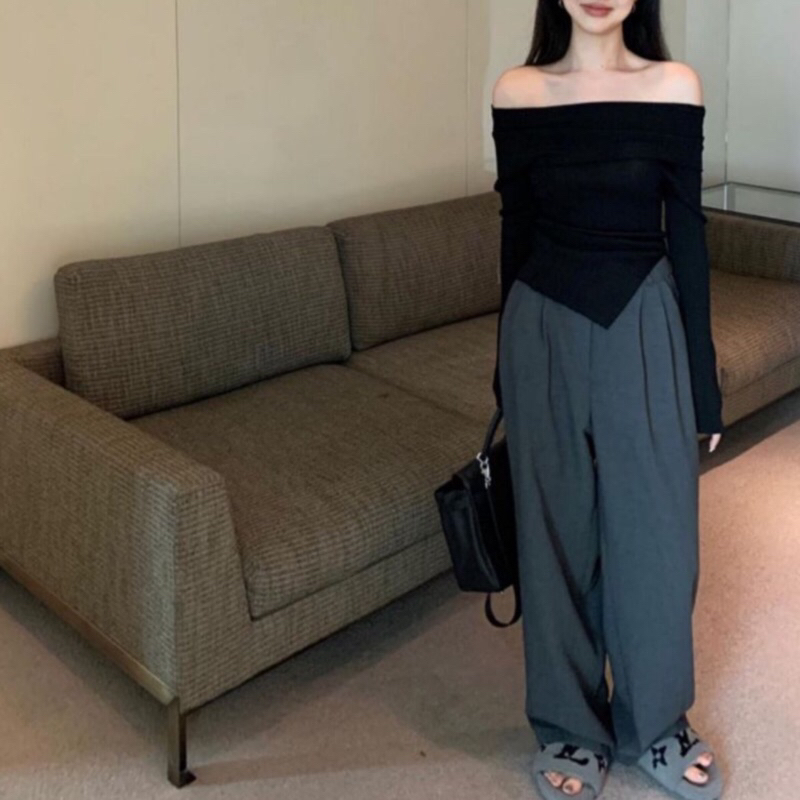 Áo thun body trễ vai tay dài Quảng Châu