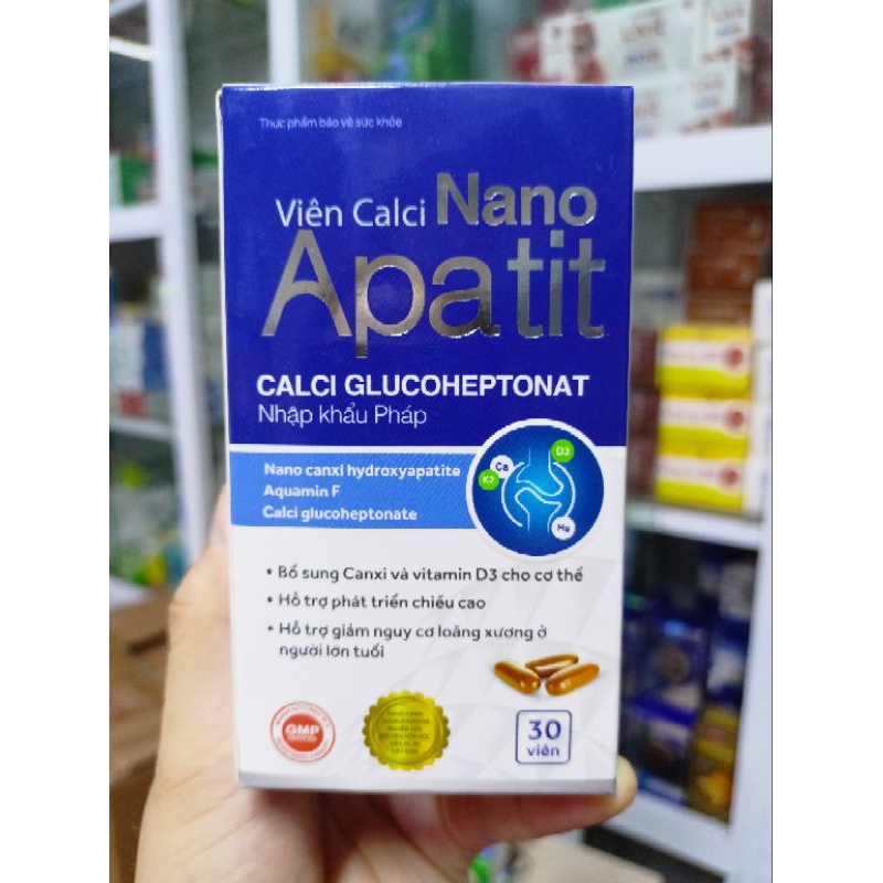 Canxi Nano Apatit hộp 30 viên bổ sung canxi D3 cho cơ thể