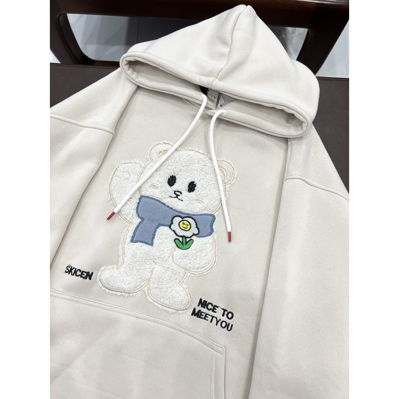 Áo hoodie nam nữ Gấu Lông thêu unisex cặp đôi nỉ ngoại cotton form rộng có mũ xám đen dày oversize DNN | BigBuy360 - bigbuy360.vn