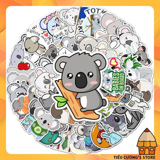 Set 10/20 hình dán gấu túi koala 🐨 sticker cute trang trí xe, điện thoại, laptop, nón bảo hiểm hoạ tiết dễ thương