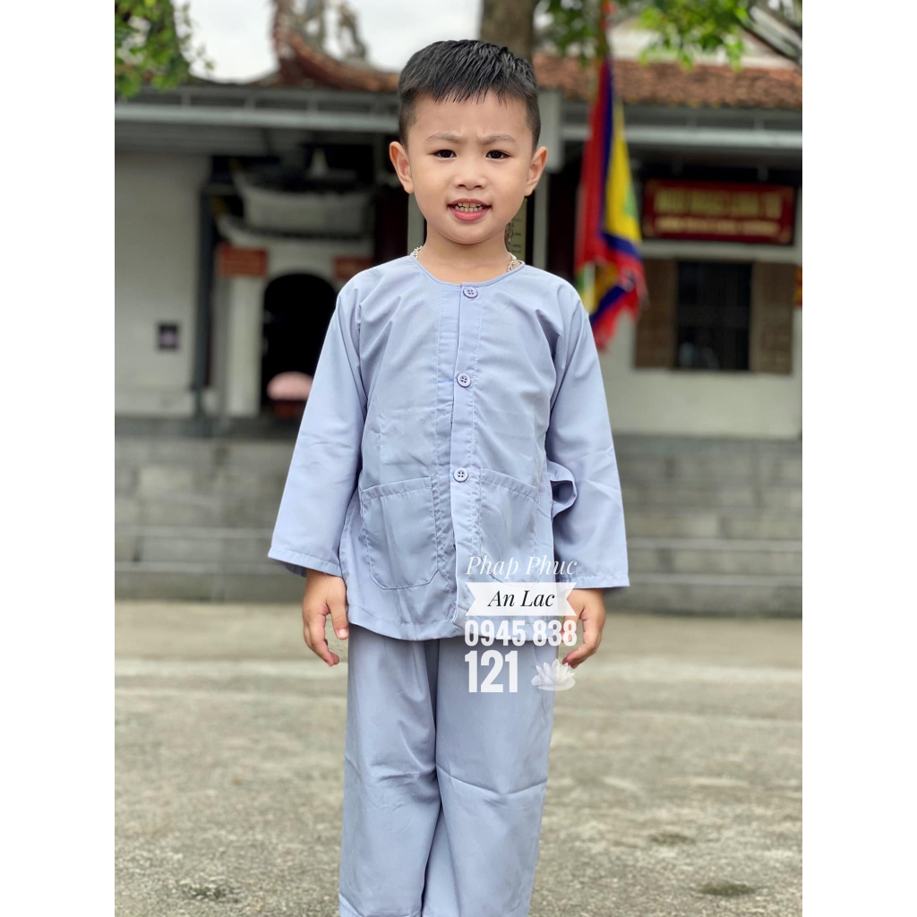Quần Áo Đi Chùa Cho Bé , Đồ Lam Cho Bé Chất Vải Mềm Mịn Rất Mát Và Thoải Mái