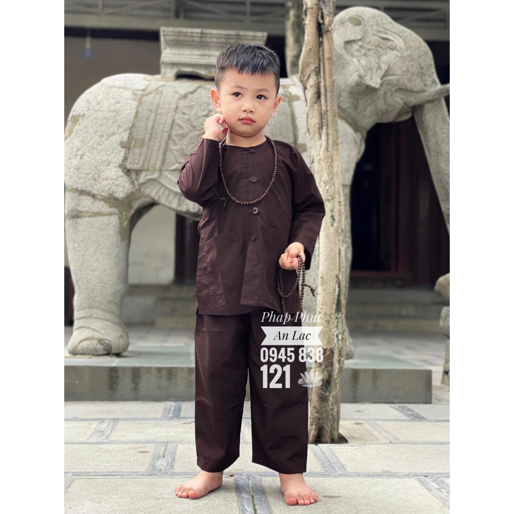 Quần Áo Đi Chùa Cho Bé , Đồ Lam Cho Bé Chất Vải Mềm Mịn Rất Mát Và Thoải Mái