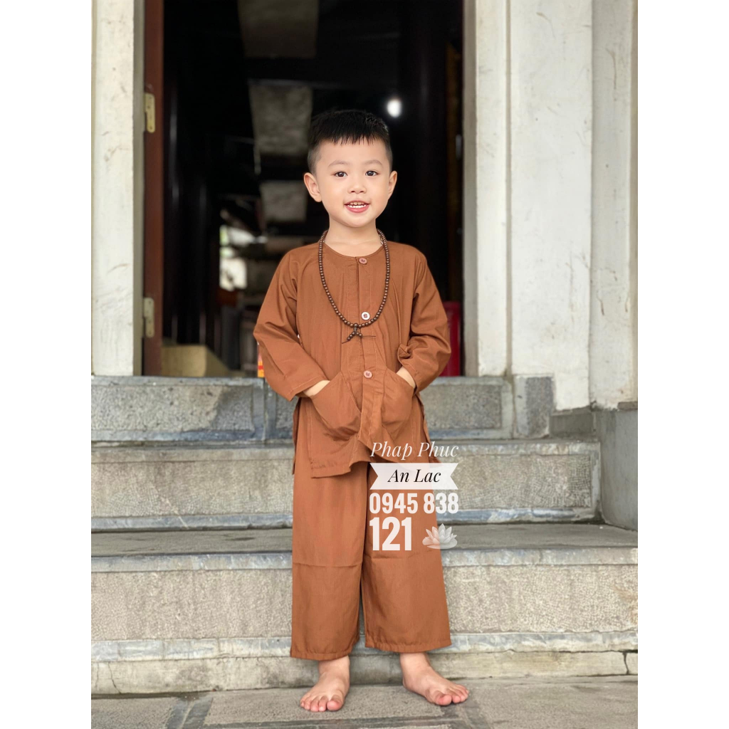 Quần Áo Đi Chùa Cho Bé , Đồ Lam Cho Bé Chất Vải Mềm Mịn Rất Mát Và Thoải Mái