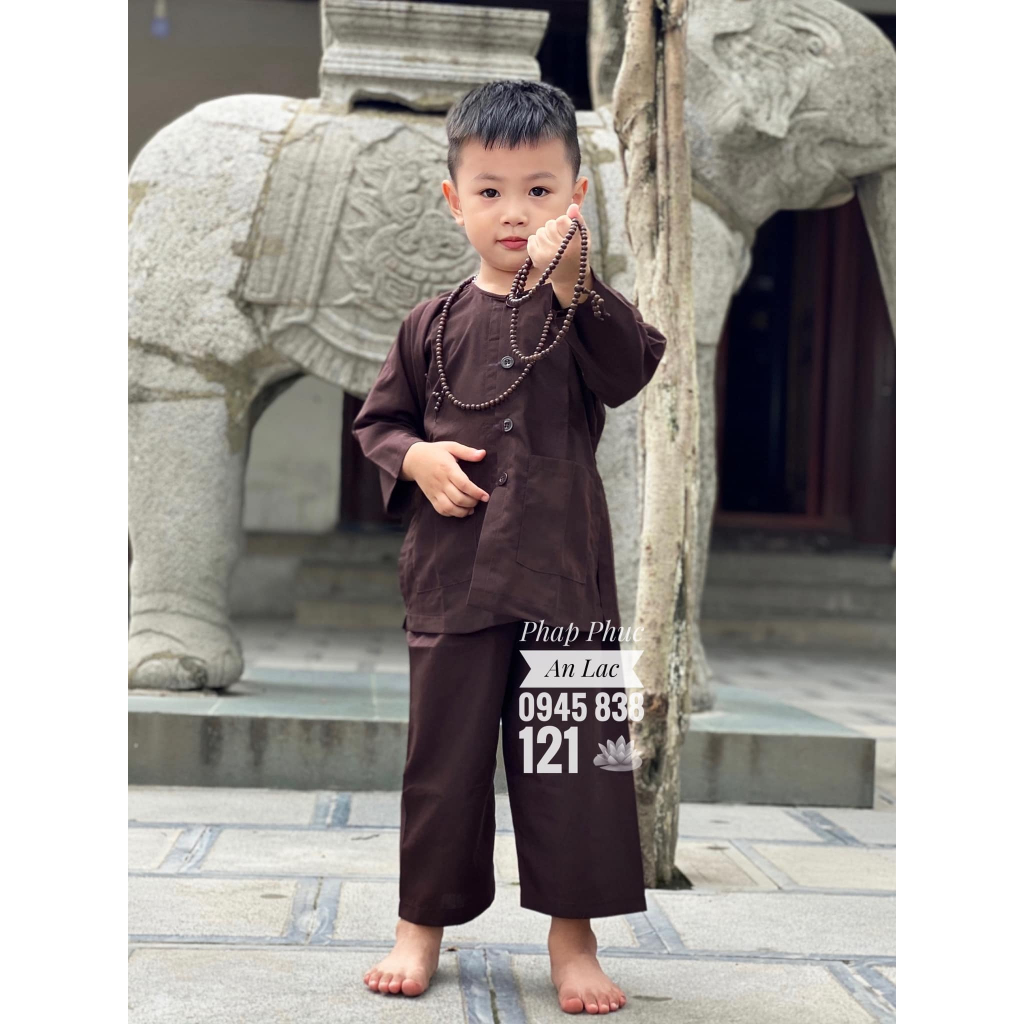 Quần Áo Đi Chùa Cho Bé , Đồ Lam Cho Bé Chất Vải Mềm Mịn Rất Mát Và Thoải Mái