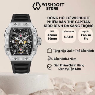 Đồng hồ nam wishdoit aptain kidd-silvery watch đính đá cao cấp