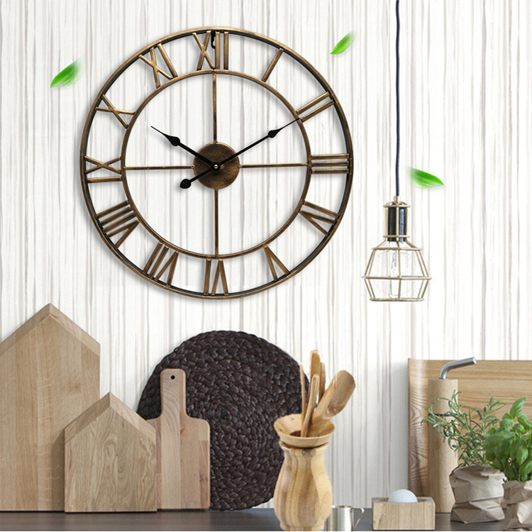 Đồng hồ số la mã tròn - đường kính 40cm - 60cm - Thép chống gỉ - kim trôi DHTT