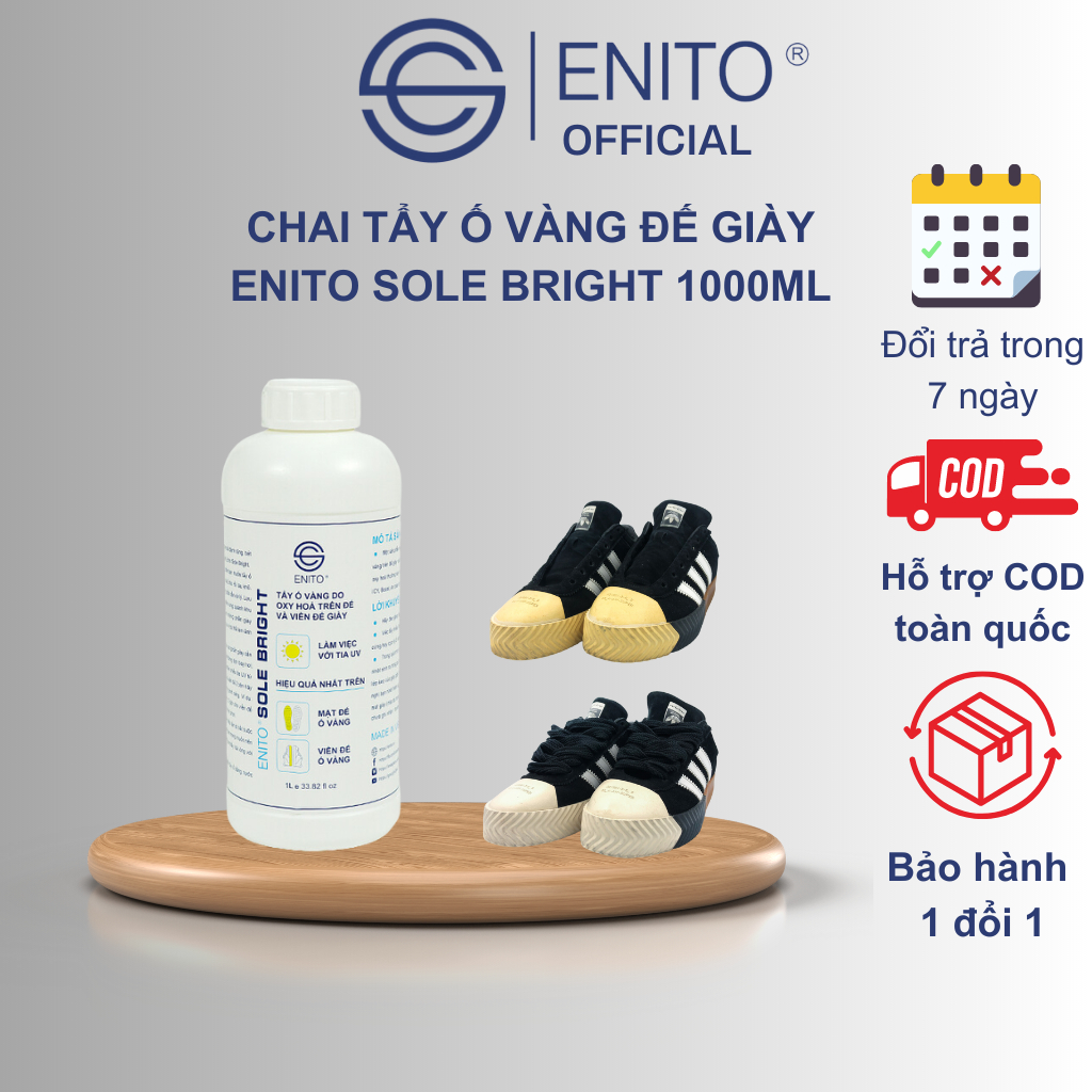 Can Dung Dịch Enito Sole Bright 1000ml - Chuyên Dùng Để Tẩy Ố Vàng Cho Đế Giày Khuyên Dùng Cho Đại Lý