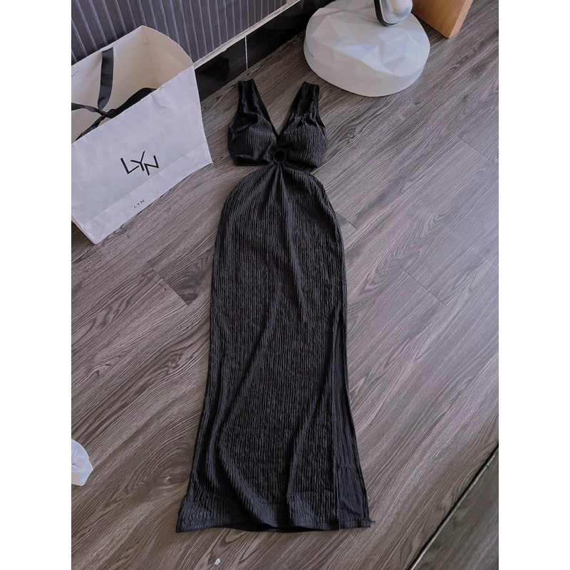 Đầm Body Maxxi Dây Bản Khoét Eo KHOEN V Cúp Mút Ngực Chất Thun Sóng