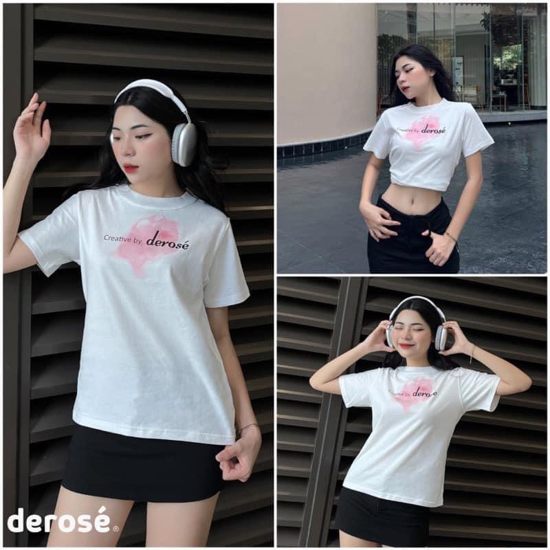 [Ảnh thật/Video] Áo phông cộc tay cổ tròn in hình Tim trẻ trung