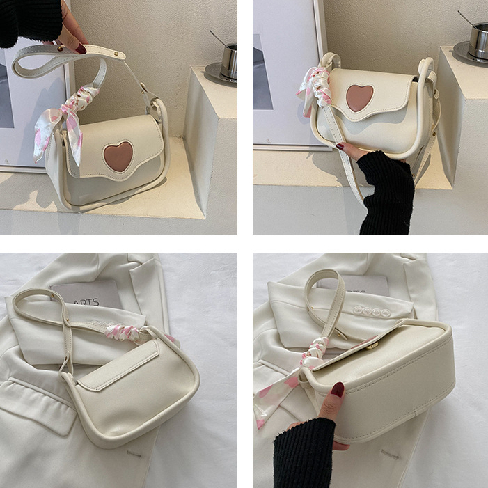 Túi đan tay handmade da Pu có hình trái tim hồng làm quà tặng thể hiện tình yêu với bạn gái - S&B