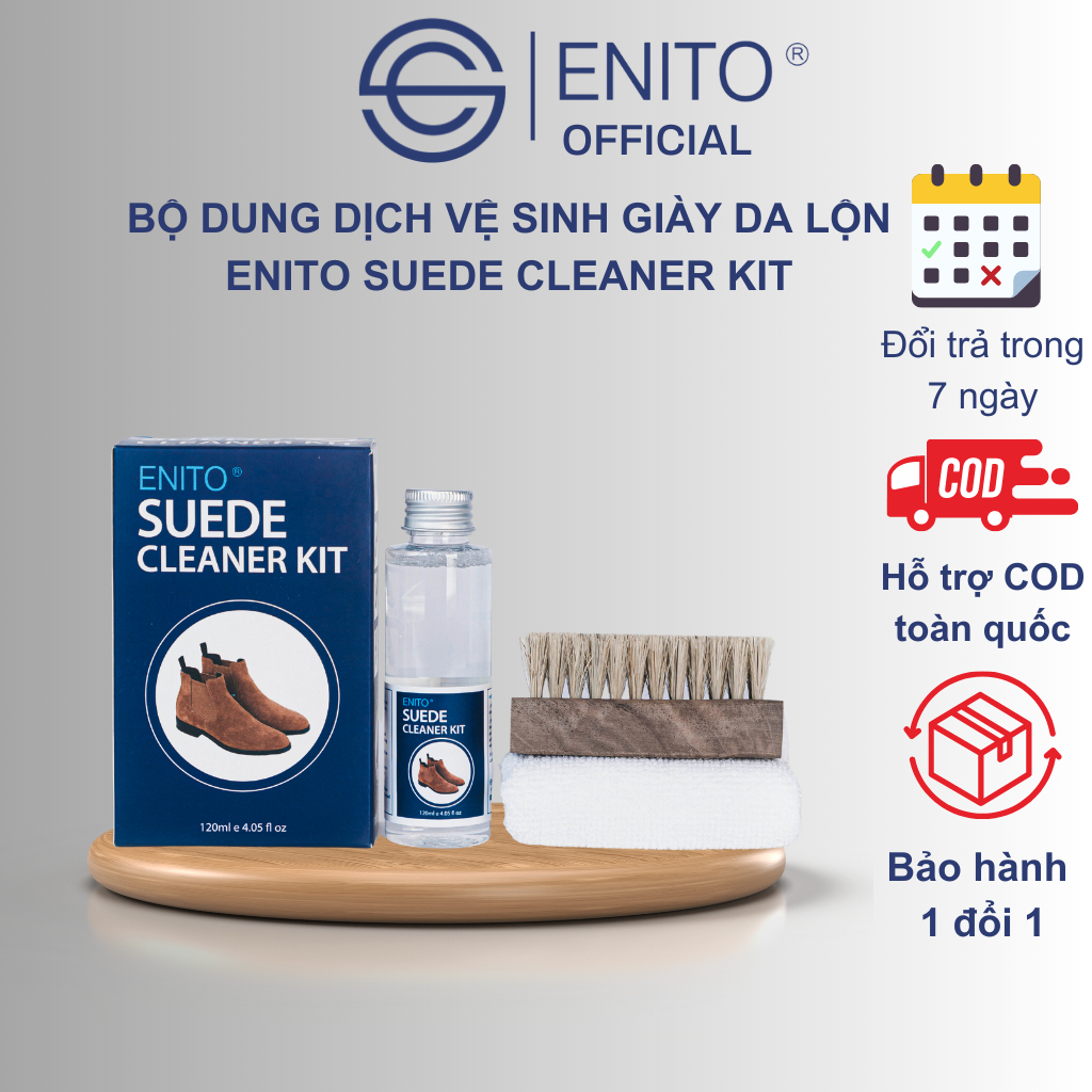 Bộ Vệ Sinh Giày Enito Suede Cleaner Kit - Chuyên Vệ Sinh Giày Da Lộn, Da Nubuck Cao Cấp