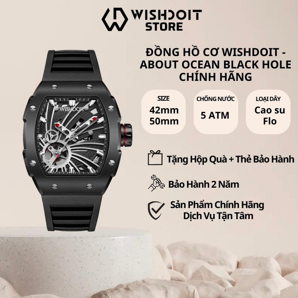 Đồng Hồ Nam WISHDOIT OCEAN BLACK HOLE-BLACK WATCH Máy Cơ Cao Cấp