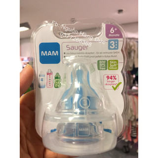 Núm ti thay thế bình sữa MAM Đức từ sơ sinh 0m, 4m+,6m+..đủ size - Nguồn hàng Đức