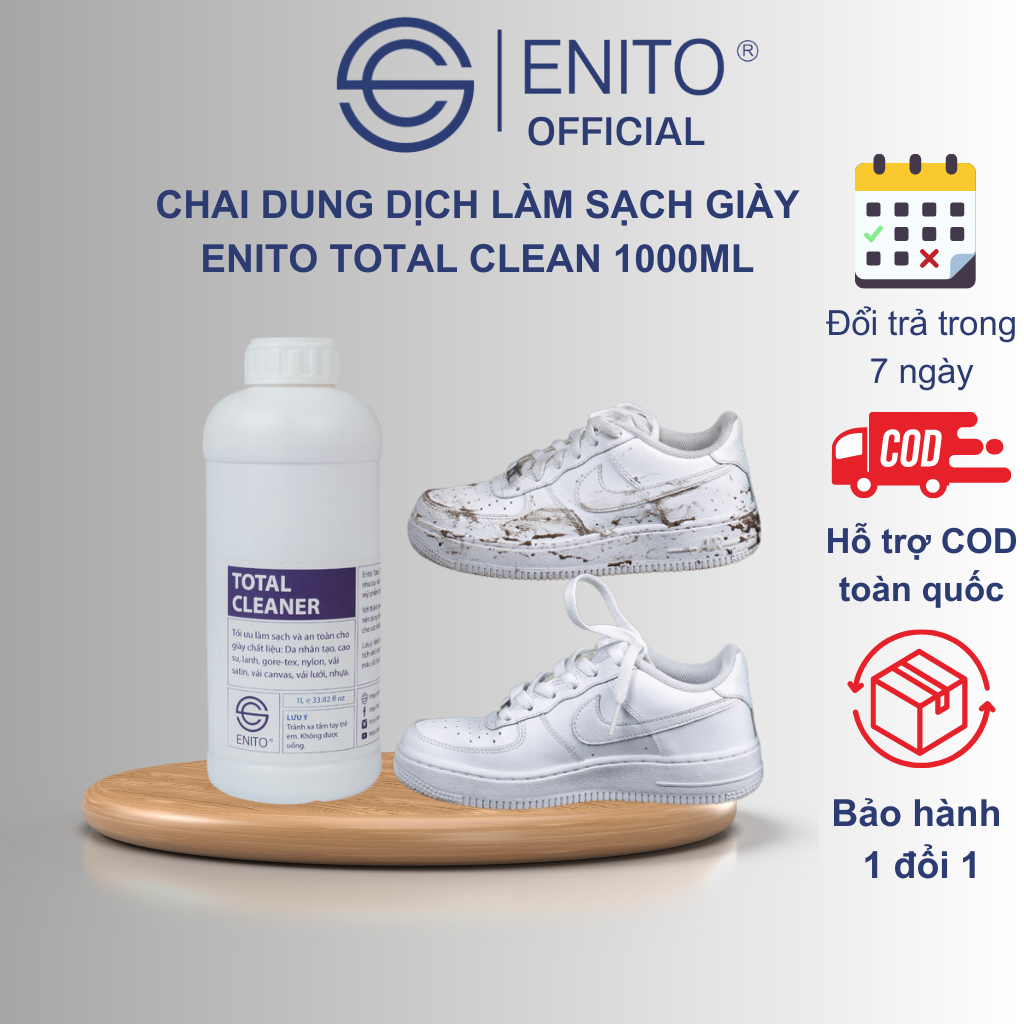 Can Dung Dịch Vệ Sinh Giày Enito Total Cleaner 1000ml - Chuyên Dùng Để Vệ Sinh Giày Sneaker Khuyên Dùng Cho Các Đại Lý