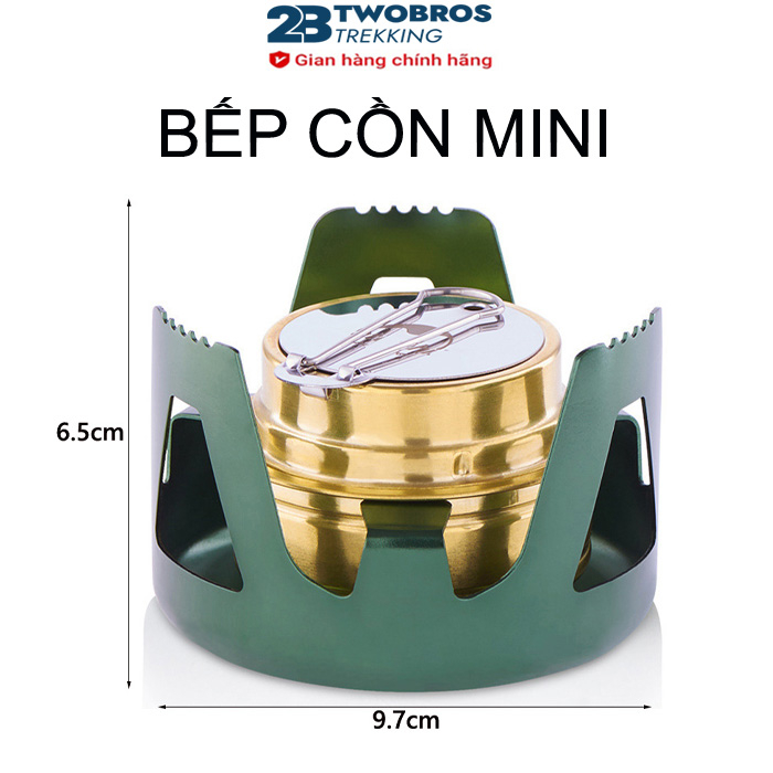 Bếp Cồn Mini gấp gọn mang đi du lịch, cắm trại dã ngoại Bếp nướng quân đội gấp gọn ngoài trời tiện lợi TWOBROS