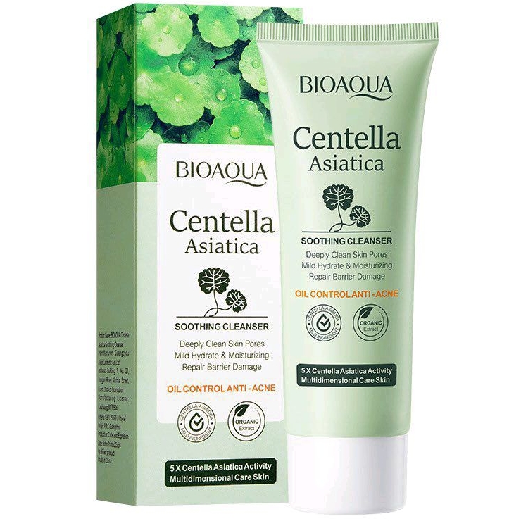 Sữa Rửa Mặt Bioaqua Centella Asiatica 100gr Tinh Chất Rau Má Làm Sạch Sâu Cho Da, Cấp Ẩm, Ngăn Ngừa Mụn, Thu Nhỏ LCL